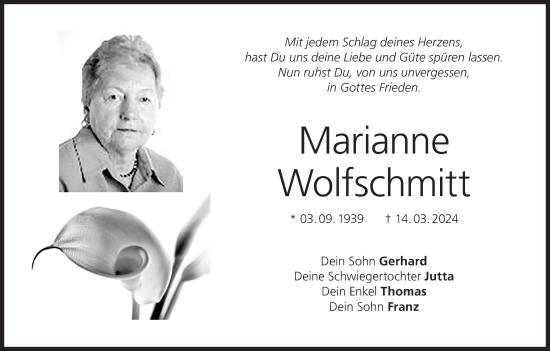 Anzeige von Marianne Wolfschmitt von MGO