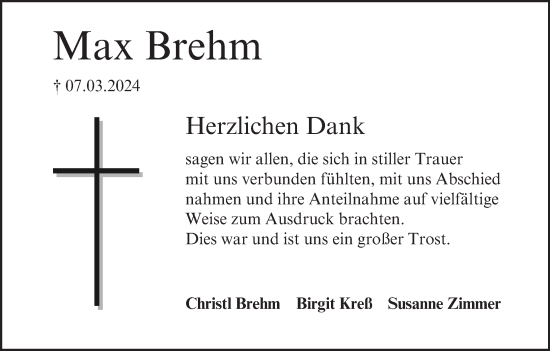 Anzeige von Max Brehm von MGO