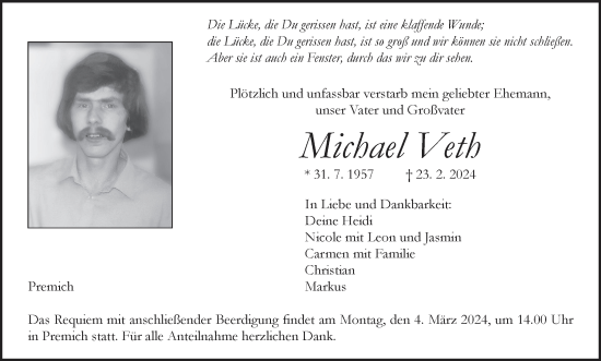Anzeige von Michael Veth von MGO