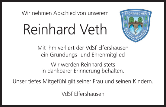 Anzeige von Reinhard Veth von MGO