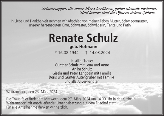 Anzeige von Renate Schulz von MGO