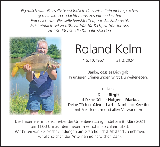 Anzeige von Roland Kelm von MGO