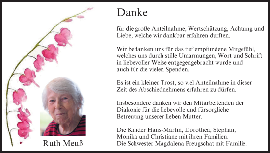 Anzeige von Ruth Meuß von MGO