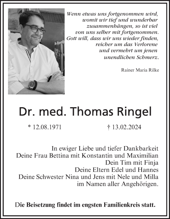 Anzeige von Thomas Ringel von MGO