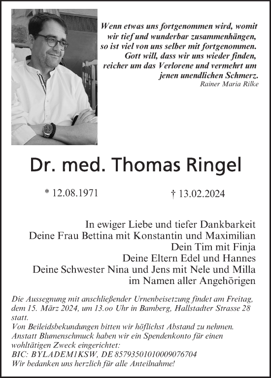Anzeige von Thomas Ringel von MGO