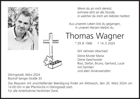 Anzeige von Thomas Wagner von MGO