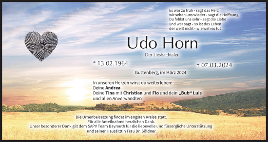 Anzeige von Udo Horn von MGO