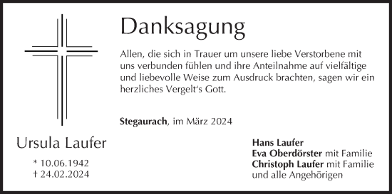 Anzeige von Ursula Laufer von MGO