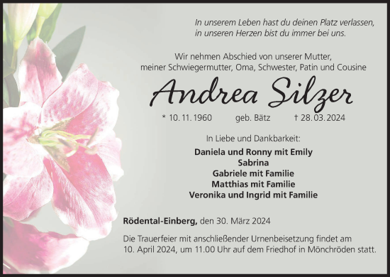 Anzeige von Andrea Silzer von MGO