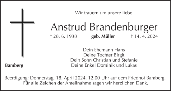 Anzeige von Anstrud Brandenburger von MGO