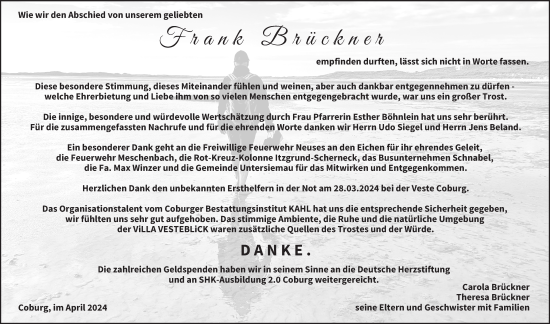 Anzeige von Frank Brückner von MGO