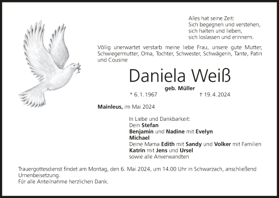 Anzeige von Daniela Weiß von MGO