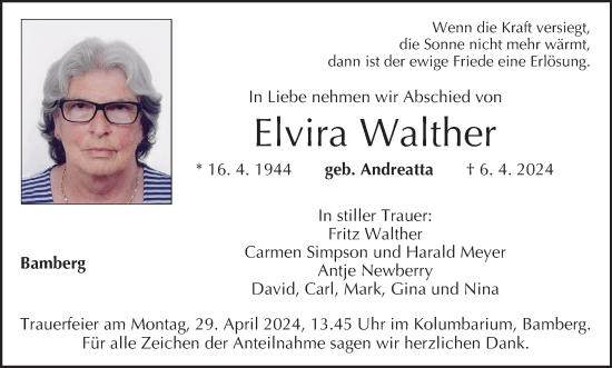 Anzeige von Elvira Walther von MGO