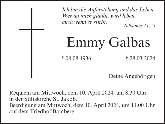 Anzeige von Emmy Galbas von MGO