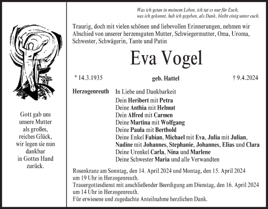 Anzeige von Eva Vogel von MGO