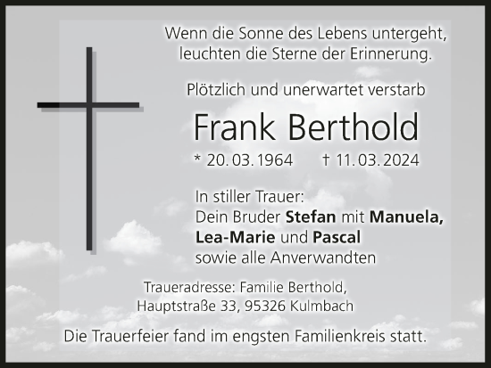 Anzeige von Frank Berthold von MGO