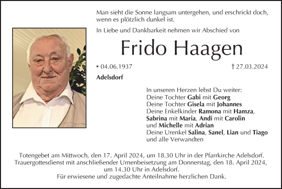 Anzeige von Frido Haagen von MGO