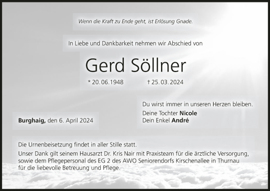 Anzeige von Gerd Söllner von MGO