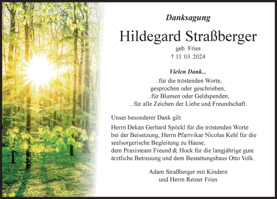 Anzeige von Hildegard Straßberger von MGO