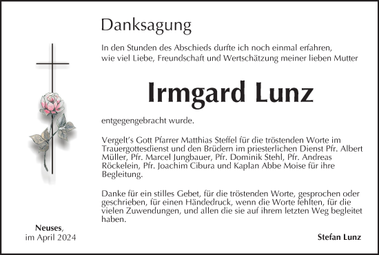 Anzeige von Irmgard Lunz von MGO