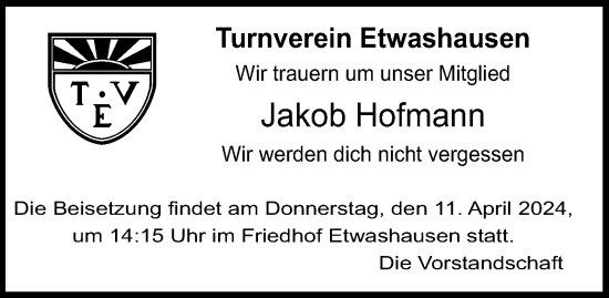 Anzeige von Jakob Hofmann von MGO