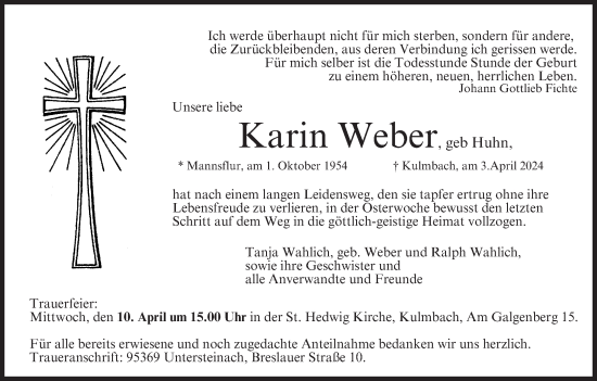Anzeige von Karin Weber von MGO
