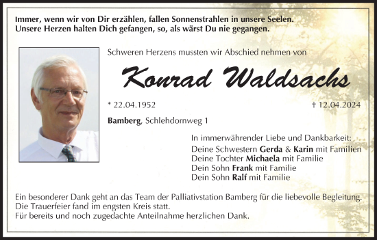 Anzeige von Konrad  Waldsachs von MGO