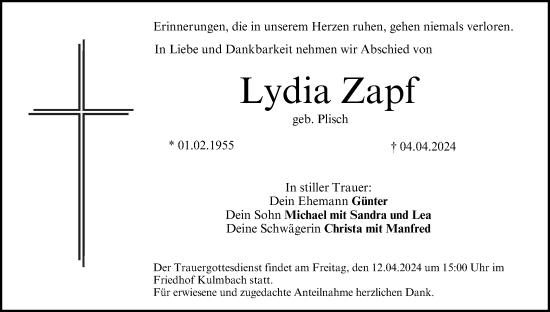 Anzeige von Lydia Zapf von MGO