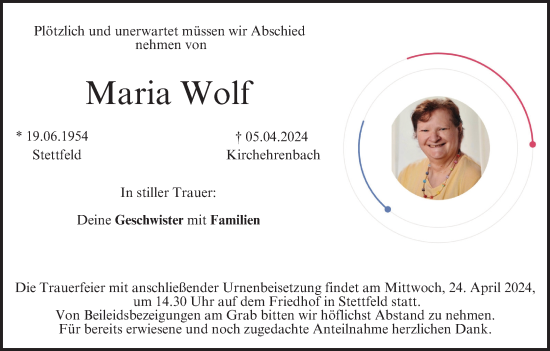 Anzeige von Maria Wolf von MGO