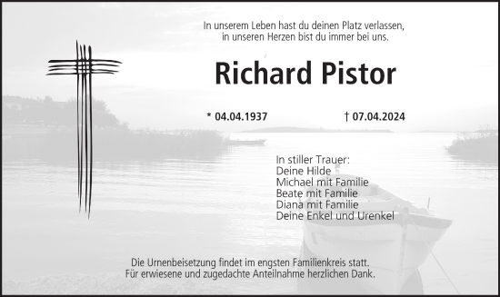 Anzeige von Richard Pistor von MGO