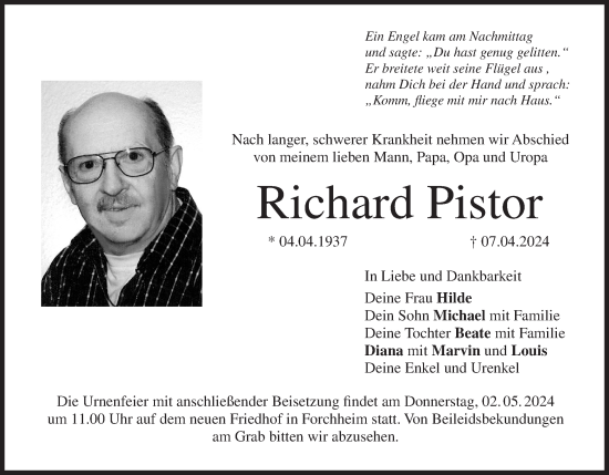Anzeige von Richard Pistor von MGO