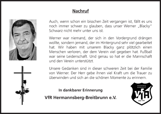 Anzeige von Werner Schwarz von MGO