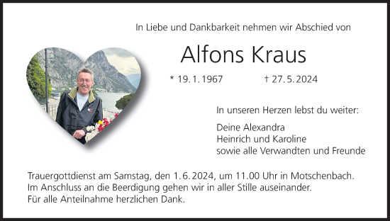 Anzeige von Alfons Kraus von MGO