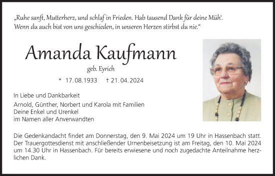Anzeige von Amanda Kaufmann von MGO
