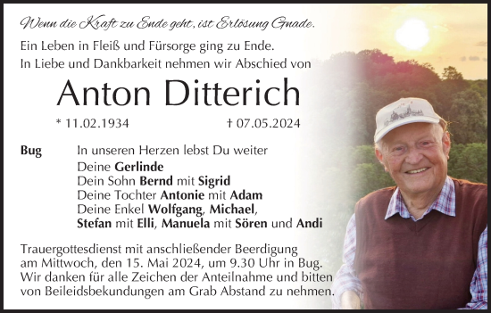 Anzeige von Anton Ditterich von MGO