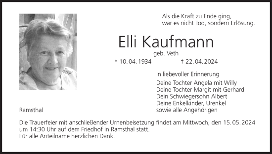 Anzeige von Elli Kaufmann von MGO