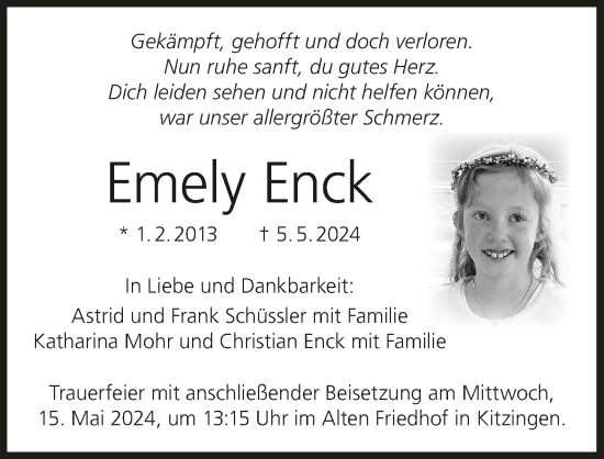 Anzeige von Emely Enck von MGO