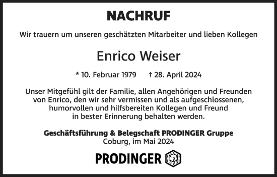 Anzeige von Enrico Weiser von MGO