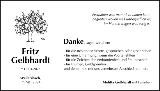 Anzeige von Fritz Gelbhardt von MGO
