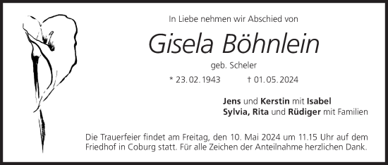 Anzeige von Gisela Böhnlein von MGO