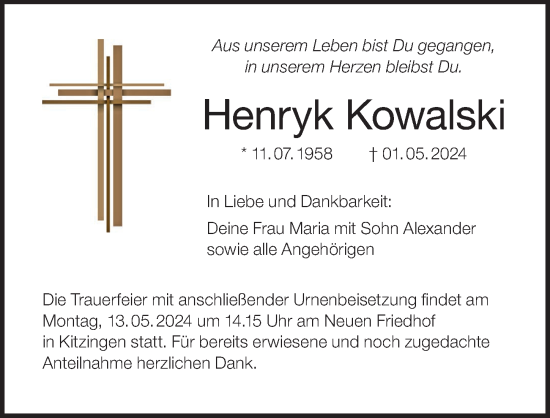Anzeige von Henryk Kowalski von MGO
