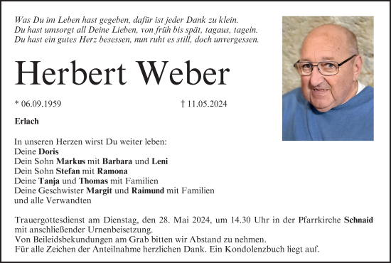 Anzeige von Herbert Weber von MGO
