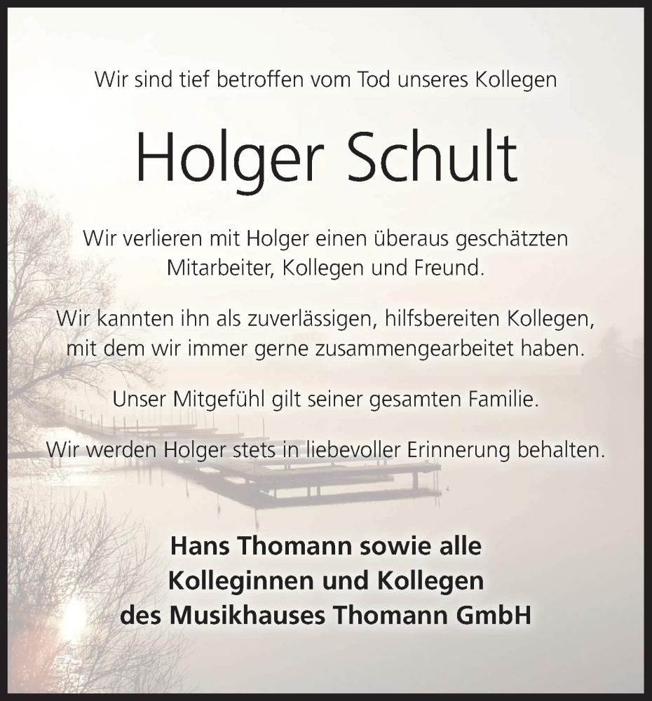  Traueranzeige für Holger Schult vom 07.05.2024 aus MGO