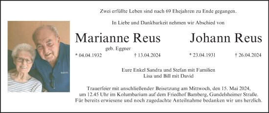 Anzeige von Johann Reus von MGO