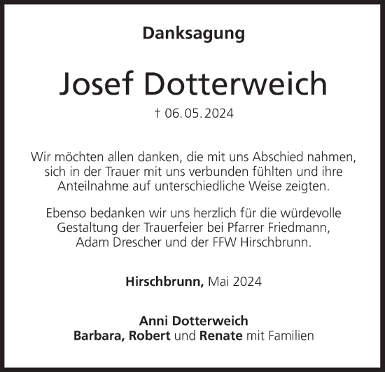 Anzeige von Josef Dotterweich von MGO