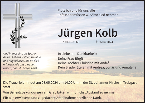 Anzeige von Jürgen Kolb von MGO