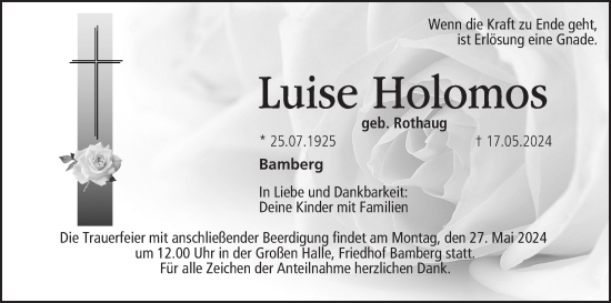 Anzeige von Luise Holomos von MGO
