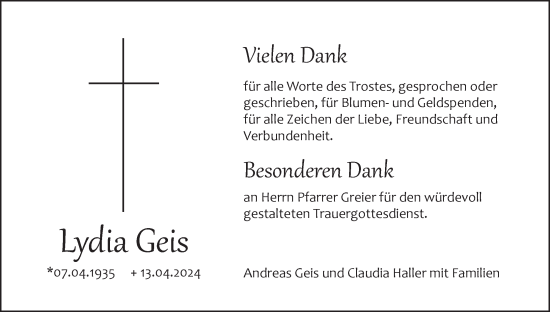Anzeige von Lydia Geis von MGO