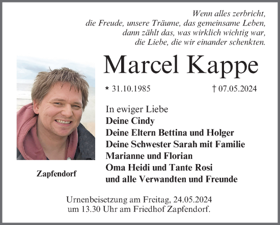 Anzeige von Marcel Kappe von MGO