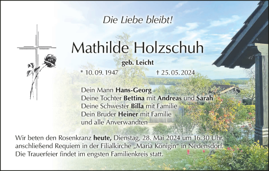 Anzeige von Mathilde Holzschuh von MGO